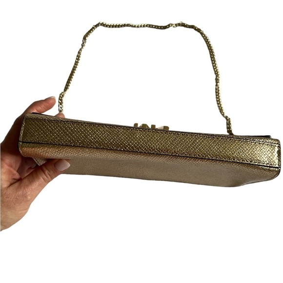MICHAEL Michael Kors Mott Metallic Gold Textured Crossbody Wallet Bag - Picture 6 of 9